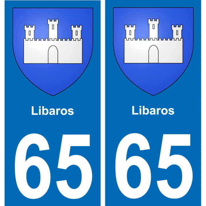 65 Libaros placa etiqueta de registro de la ciudad
