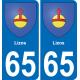 65 Pau autocollant sticker plaque immatriculation auto ville