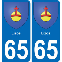 65 Lizos autocollant sticker plaque immatriculation auto ville