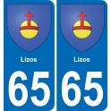 65 Pau autocollant sticker plaque immatriculation auto ville