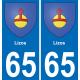 65 Pau autocollant sticker plaque immatriculation auto ville