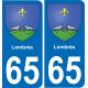65 Lombrès placa etiqueta de registro de la ciudad