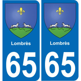 65 Lombrès placa etiqueta de registro de la ciudad
