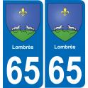 65 Pau autocollant sticker plaque immatriculation auto ville