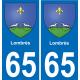 65 Pau autocollant sticker plaque immatriculation auto ville