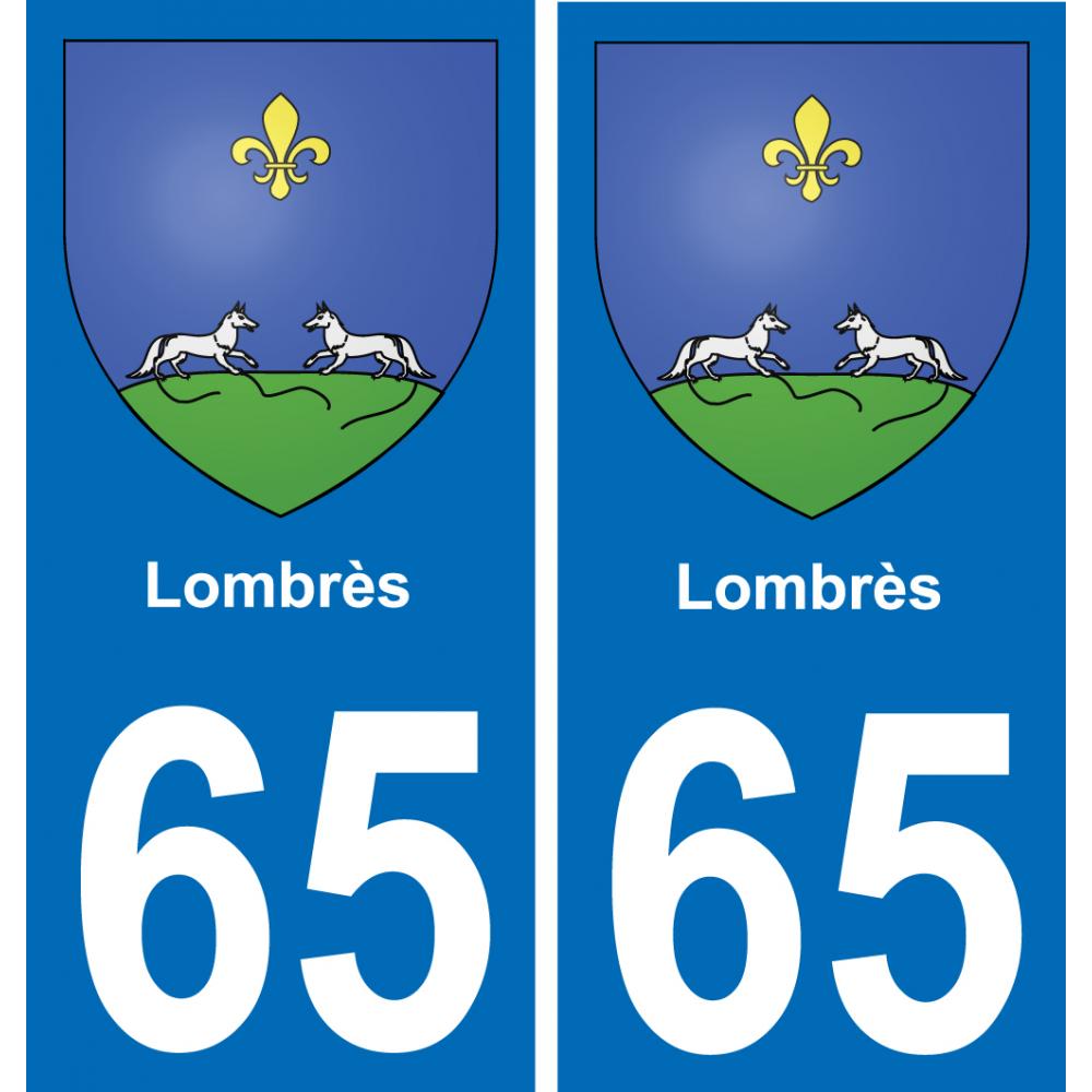 65 Lombrès placa etiqueta de registro de la ciudad