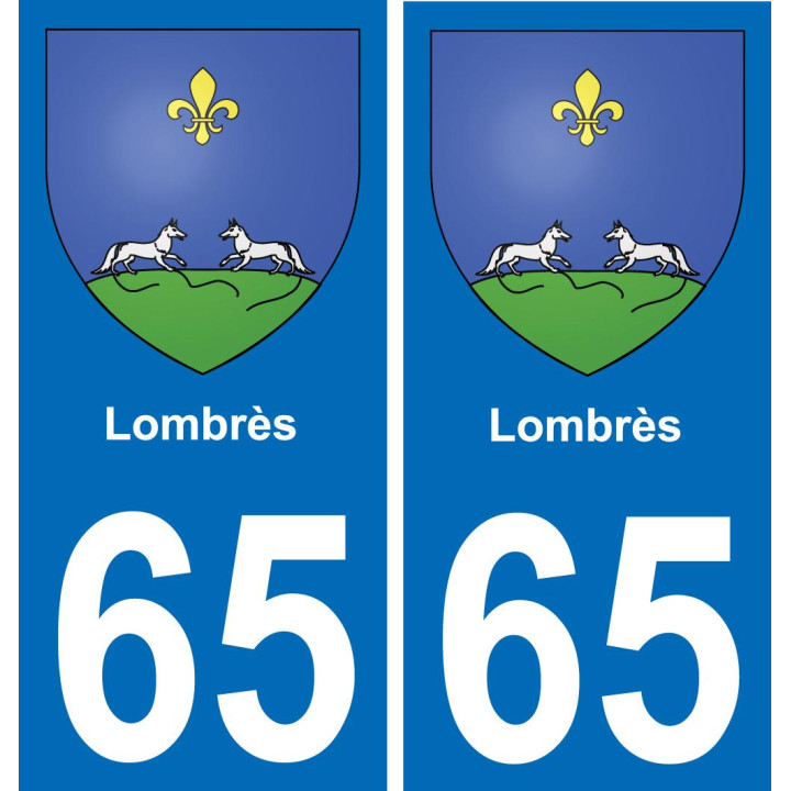65 Lombrès sticker plate registration city