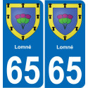 65 Lomné autocollant sticker plaque immatriculation auto ville