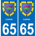 65 Lomné autocollant sticker plaque immatriculation auto ville