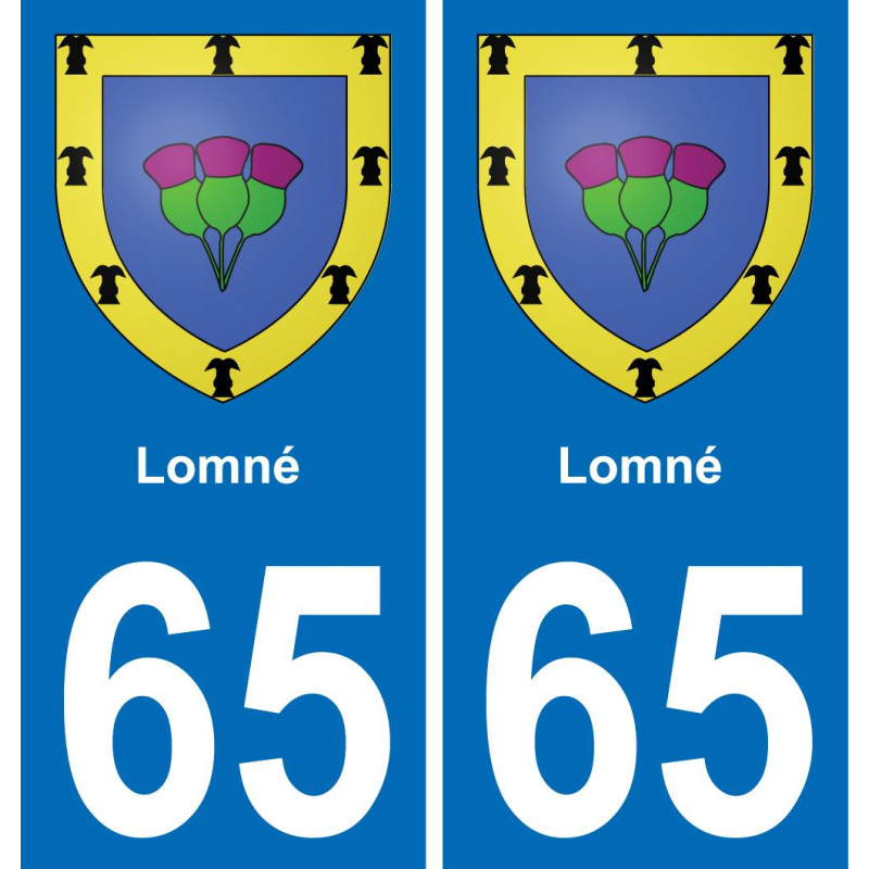 65 Lomné autocollant sticker plaque immatriculation auto ville