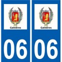 06 Gattières logo ville sticker autocollant plaque