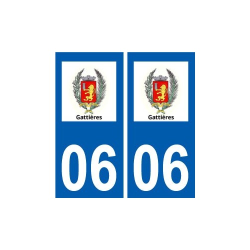 06 Gattières logo ville sticker autocollant plaque