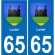 65 Lortet placa etiqueta de registro de la ciudad