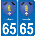 65 Loubajac sticker plate registration city