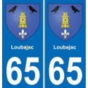 65 Loubajac sticker plate registration city