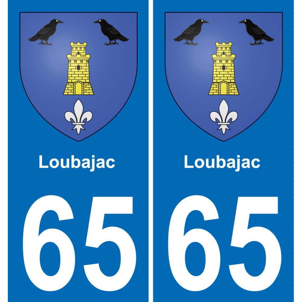 65 Loubajac sticker plate registration city