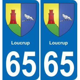 65 Loucrup placa etiqueta de registro de la ciudad