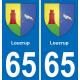 65 Pau autocollant sticker plaque immatriculation auto ville