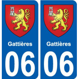 06 Gattières ville sticker autocollant plaque