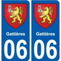 06 Gattières ville sticker autocollant plaque