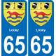 65 Pau autocollant sticker plaque immatriculation auto ville