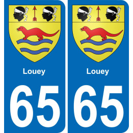 65 Louey sticker plate registration city