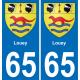 65 Pau autocollant sticker plaque immatriculation auto ville