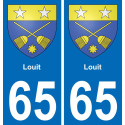 65 Pau autocollant sticker plaque immatriculation auto ville