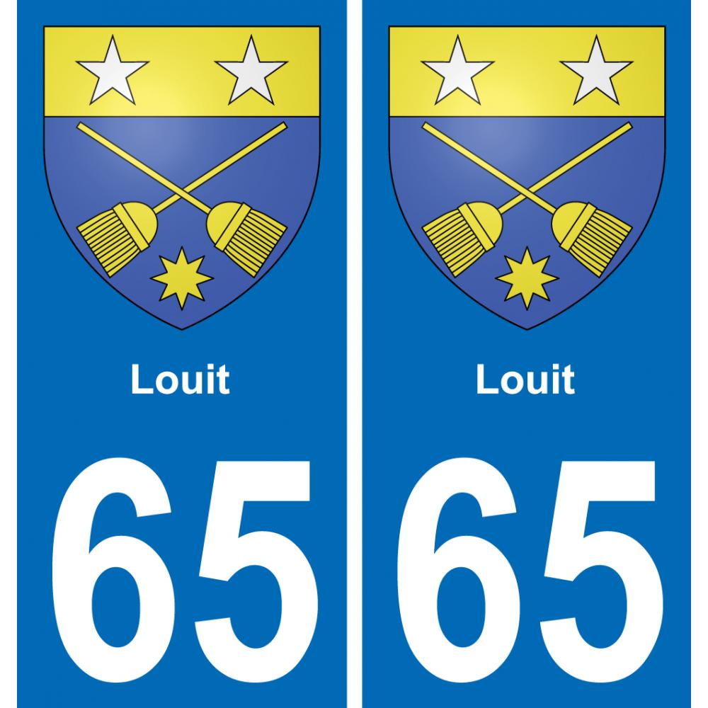 65 Louit sticker plate registration city