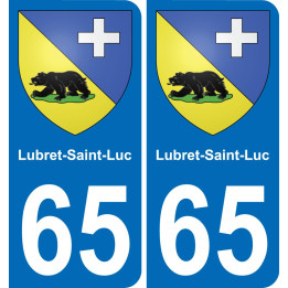65 Lubret-Saint-Luc sticker plate registration city