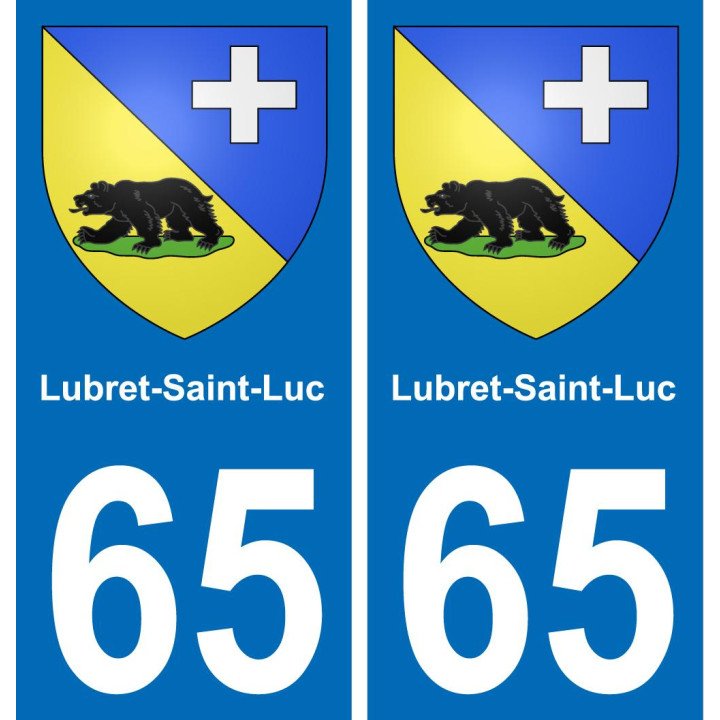 65 Lubret-Saint-Luc sticker plate registration city