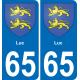 65 Pau autocollant sticker plaque immatriculation auto ville