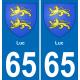 65 Pau autocollant sticker plaque immatriculation auto ville