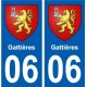 06 Gattières ville sticker autocollant plaque