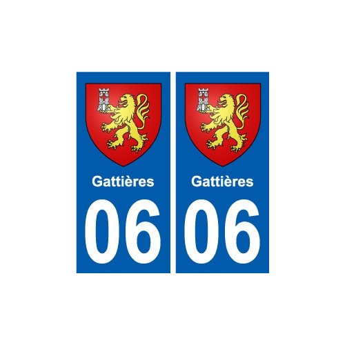 06 Gattières ville sticker autocollant plaque