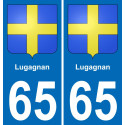 65 Lugagnan autocollant sticker plaque immatriculation auto ville