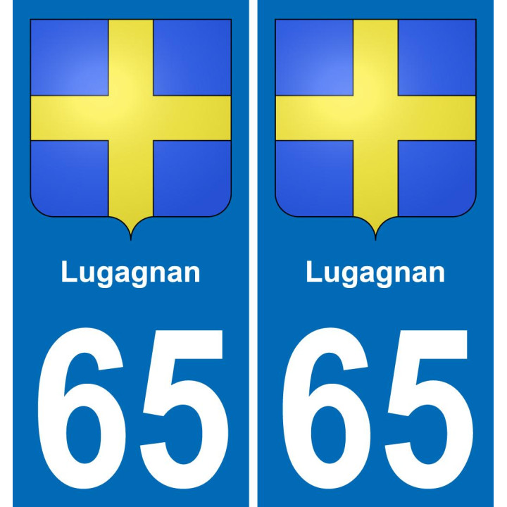 65 Lugagnan autocollant sticker plaque immatriculation auto ville