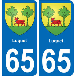 65 Luquet placa etiqueta de registro de la ciudad