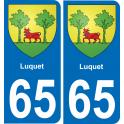 65 Pau autocollant sticker plaque immatriculation auto ville