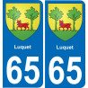 65 Luquet placa etiqueta de registro de la ciudad