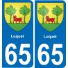 65 Luquet autocollant sticker plaque immatriculation auto ville