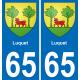 65 Pau autocollant sticker plaque immatriculation auto ville