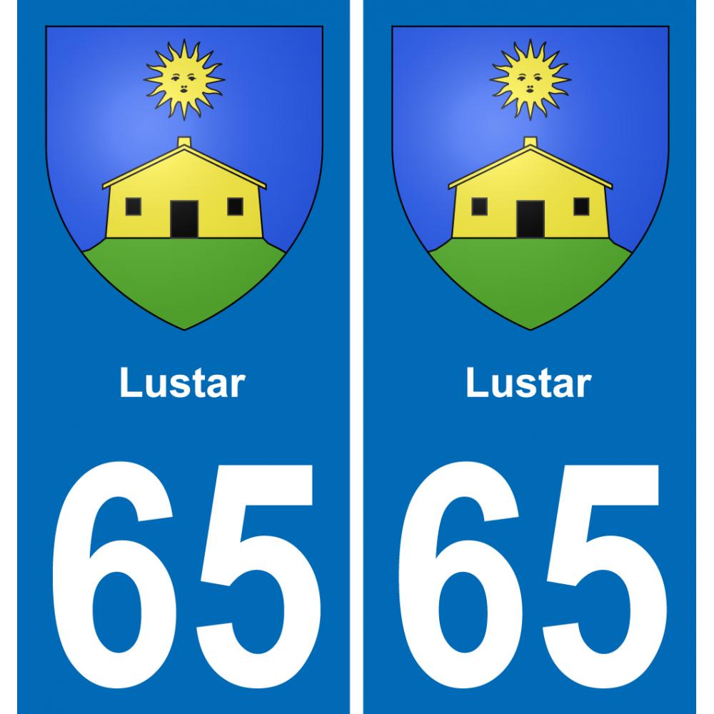 65 Lustar sticker plate registration city
