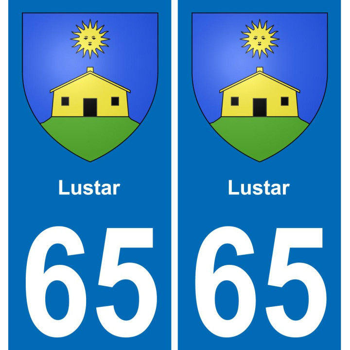 65 Lustar sticker plate registration city