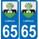 65 Pau autocollant sticker plaque immatriculation auto ville