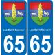 65 Luz-Saint-Sauveur sticker plate registration city