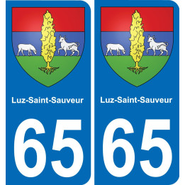 65 Luz-Saint-Sauveur placa etiqueta de registro de la ciudad