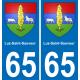65 Pau autocollant sticker plaque immatriculation auto ville