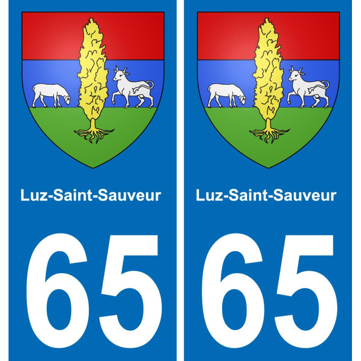 65 Luz-Saint-Sauveur placa etiqueta de registro de la ciudad