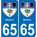 65 Pau autocollant sticker plaque immatriculation auto ville
